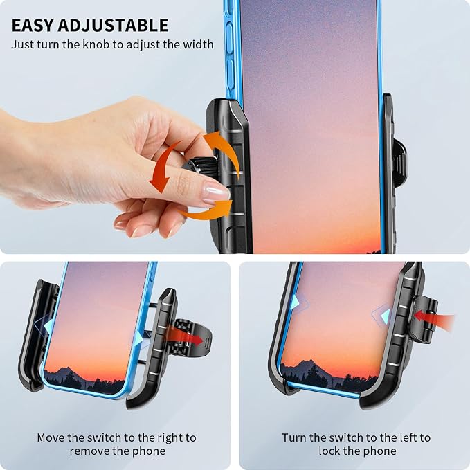 Kewig Motorcycle Phone Mount Holder- Bike Phone Mount Handlebar Clamp, Bicycle - Image 4
