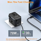 VYLEE 70W GaN International Travel Adapter, Universal Power Adapter - Image 3