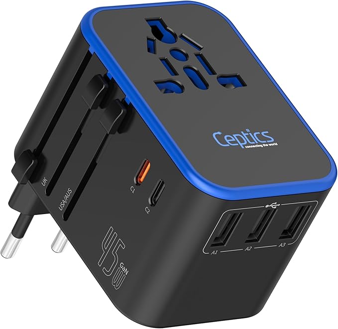 Ceptics Universal Travel Adapter, 45W International Power Adapter by Ceptics