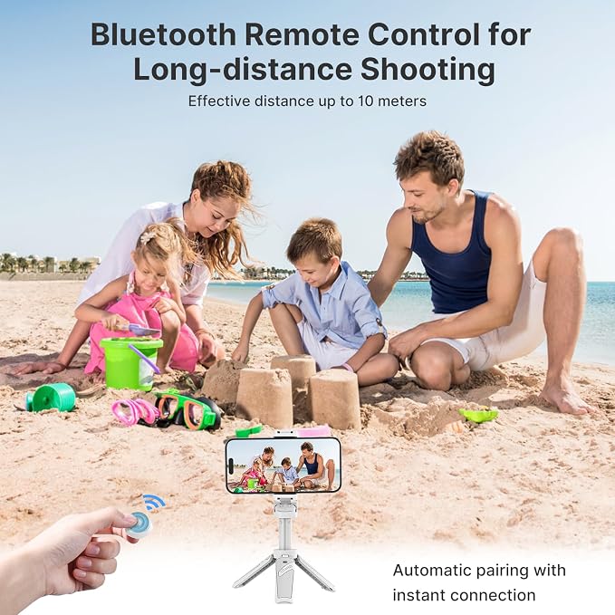 ULANZI JJ02 Selfie Stick Tripod, Extendable Grip Phone Tripod w Detachable - Image 7