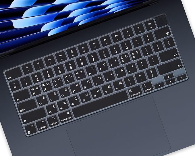 Korean Keyboard Cover for Apple 2025 2024 2023 MacBook Air Laptop by CASEDAO
