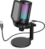 Fifine USB Microphone for PC Gaming, Computer Desktop Streaming Microphone by AmpliGame