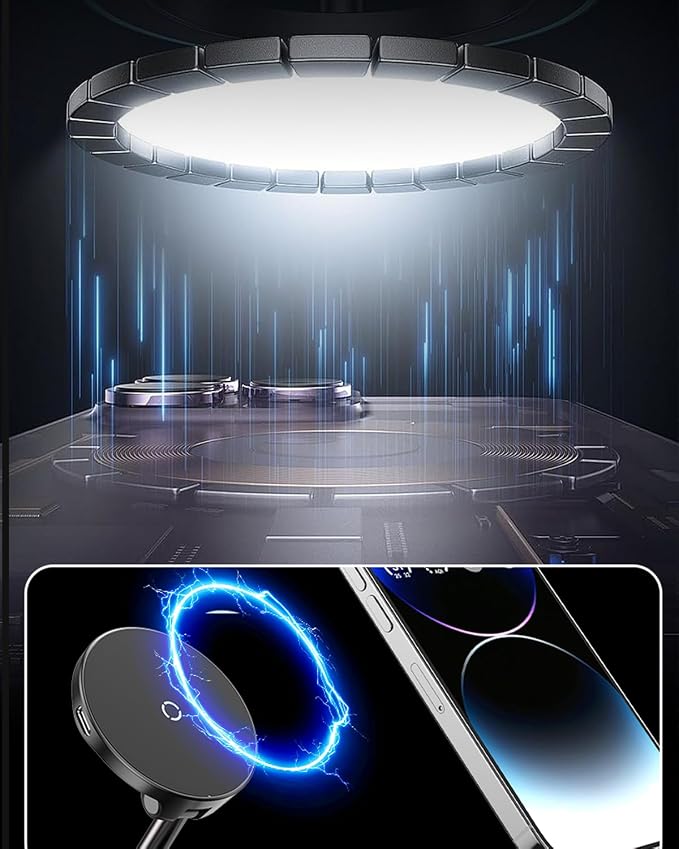 Spinning Vacuum Magnetic Phone Holder 15W Fast Wireless Charger - Image 2