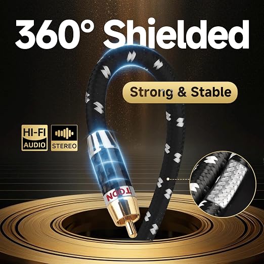 TODN Auidophile 2RCA Male to Male Stereo Audio Cable, OFC RCA Cables - Image 5