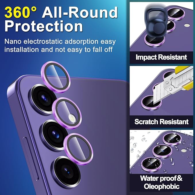 for Samsung Galaxy S24 Plus Camera Lens Protector, Individual Metal Ring - Image 3