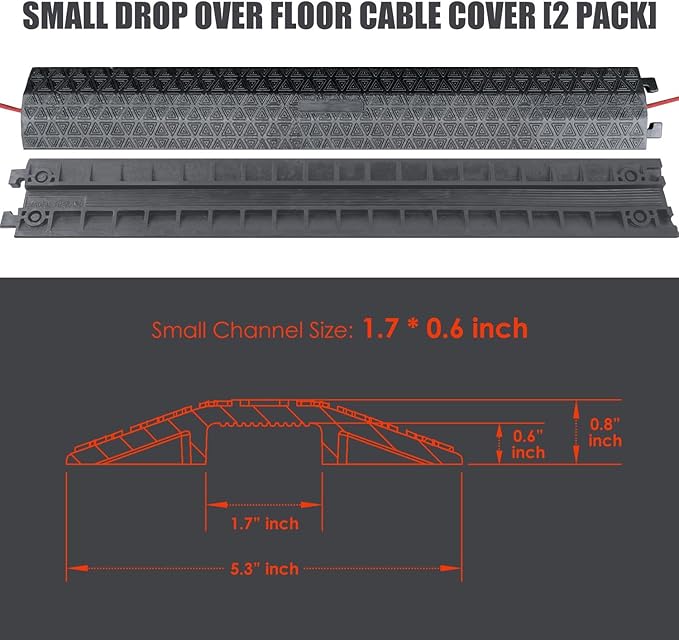 4 Pack 40" inch Drop Over Cable Cover, 4 Pieces Prevent Tripping Rubber Floor - Image 5