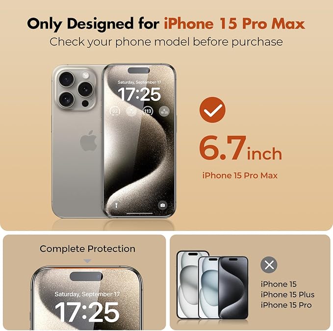 UNBREAKcable Screen Protector for iPhone 15 Pro Max, Double Shatterproof - Image 2