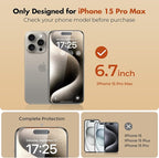 UNBREAKcable Screen Protector for iPhone 15 Pro Max, Double Shatterproof - Image 2