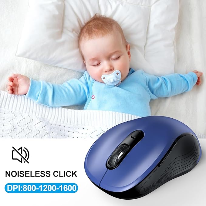 WisFox 2.4G Wireless Mouse for Laptop, Ergonomic Computer Mouse - Image 3