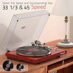Record Player Turntables for Vinyl Record Belt-Drive Wireless Output - Image 5