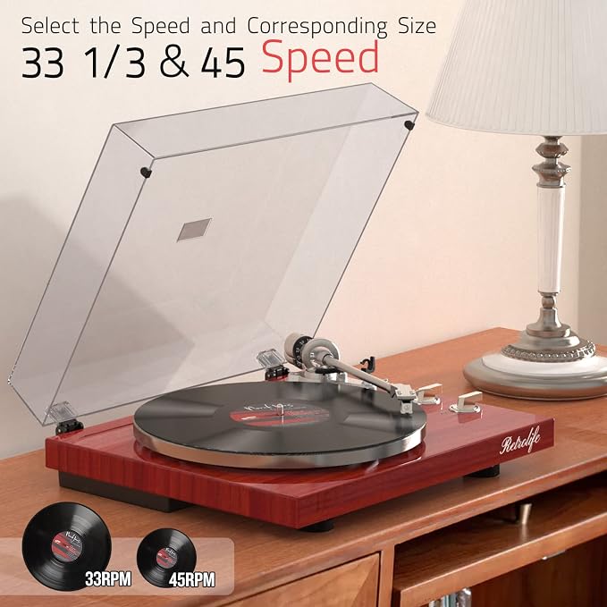 Record Player Turntables for Vinyl Record Belt-Drive Wireless Output - Image 5