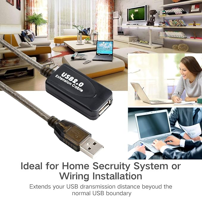 LDKCOK USB 2.0 Type A Male to A Female Active Repeater Extension Cable 30ft - Image 7