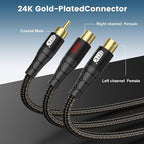 RCA Splitter Cable 1 Male to 2 Female Y Adapter - Image 2