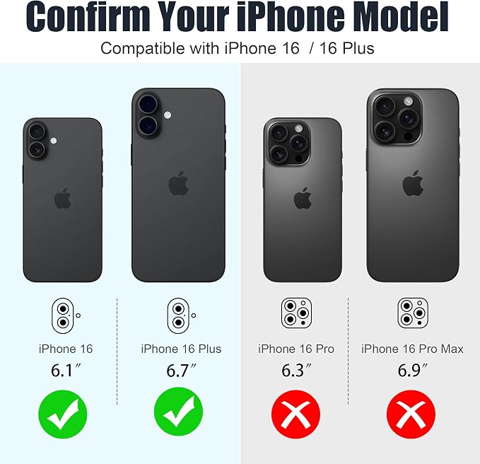 AGVEE 3+3 6 Pack for iPhone 16 6.1" / 16 Plus 6.7" Camera Lens Cover Protector - Image 2