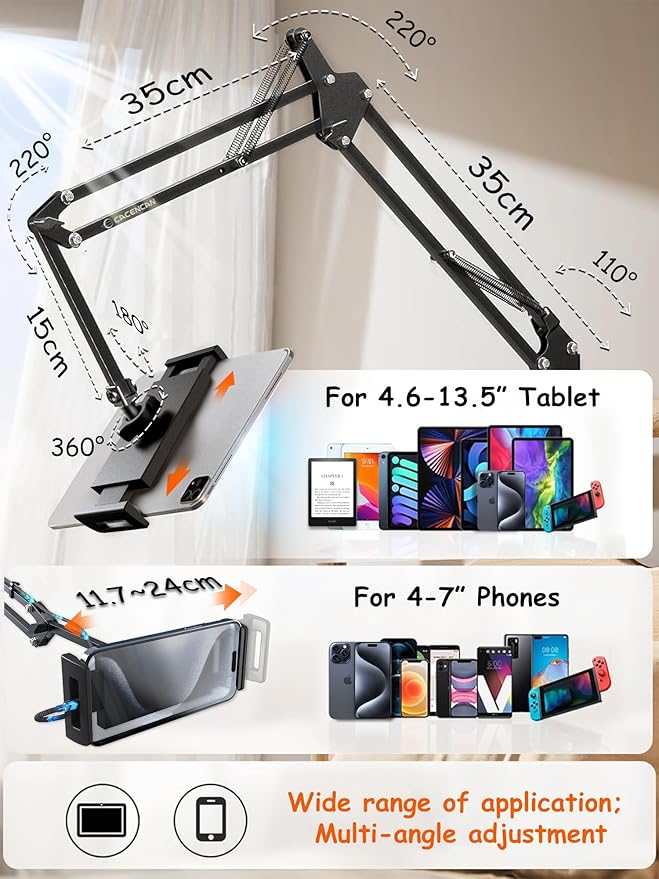 Foldable Tablet Stand, Tablet Mount Adjustable - Image 3