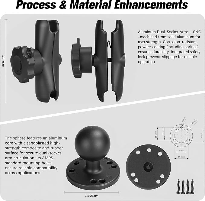 Aluminum Heavy-Duty Truck Tablet Mount - Image 5