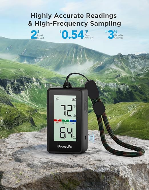 GoveeLife Outdoor Indoor Thermometer Hygrometer IP65 Waterproof, LCD Digital - Image 5