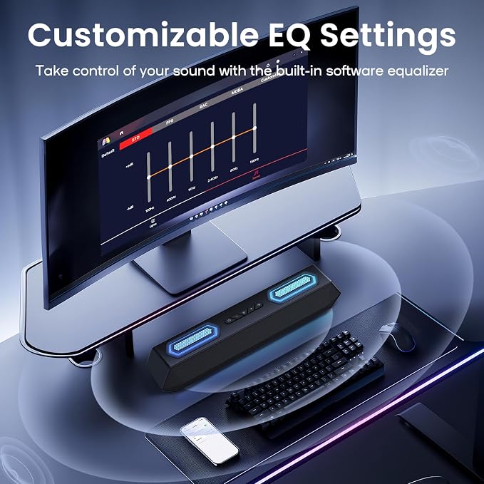 Deeyaple Computer Speakers, 40W Wireless Soundbar - Image 5