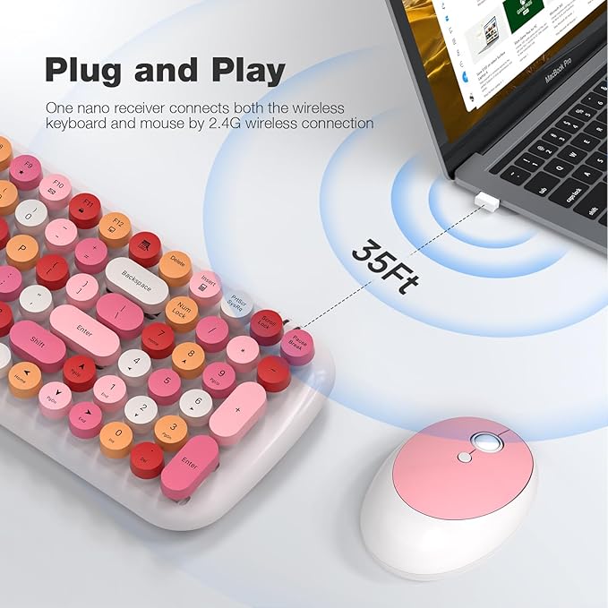KNOWSQT Wireless Keyboard and Mouse Combo, USB Receiver Plug and Play, - Image 2