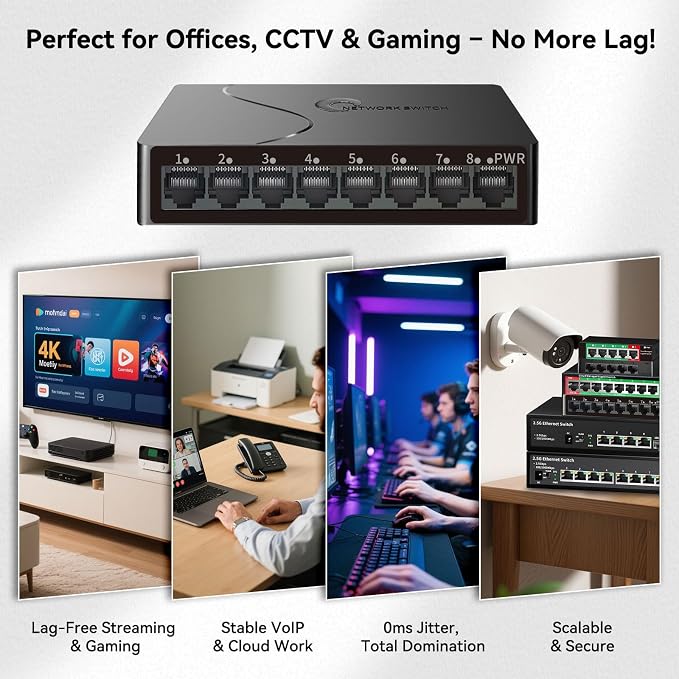 8-Port Gigabit Easy Smart Managed Ethernet Switch | Plug & Play Network Hub - Image 8