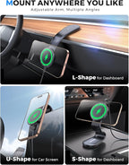 eSamcore for Magsafe Car Mount Charger, Wireless Magnetic Car Phone Holder - Image 3