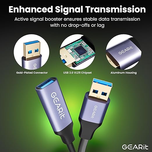 GEARit USB 3.0 Active Extension Cable A-Male to A-Female USB Repeater - Image 6