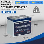 12V 100Ah BCI Group 24 Bluetooth LiFePO4 Battery, 120A BMS Rechargeable Mini - Image 2
