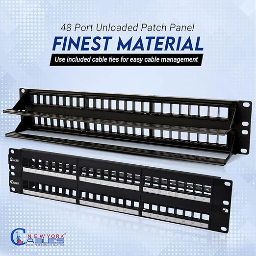 NewYork Cables® Blank Keystone 48 Port Cat6 Patch Panel - Image 3