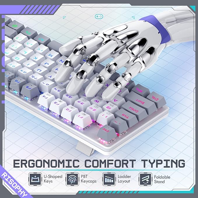 Wireless Mechanical Keyboard, Triple Mode 2.4G/USB-C/Bluetooth Gaming Keyboard - Image 7