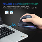 TRELC Ergonomic Mouse, 2.4G Wireless Vertical Optical Mouse - Image 3