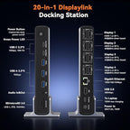 TobenONE DisplayLink Docking Station 4 Monitors, 20-in-1 Quad 4K@60Hz HDMI - Image 2
