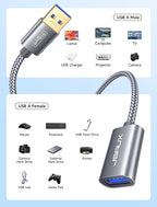 JSAUX USB 3.0 Extension Cable 10FT, USB A Male to Female Extension Cord Durable - Image 6