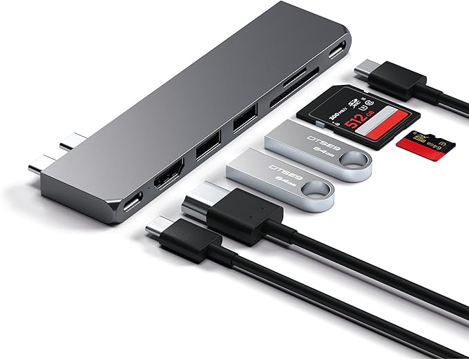 Satechi 7 in 1 USB C Hub Multiport Adapter Pro Slim, USB C Dongle, 100W Charging - Image 7