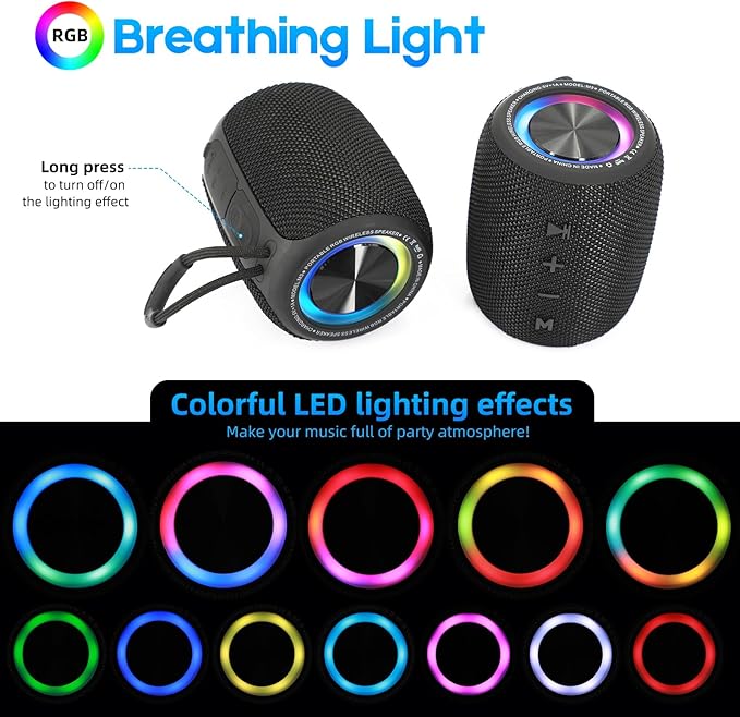 Portable Bluetooth Speaker, BT5.3 Wireless Speaker 20W Bass Diaphragms - Image 3