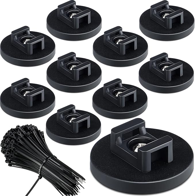 Yookeer 60 Pieces Magnetic Zip Tie Mount Multipurpose Cable Holder Magnets by Yookeer