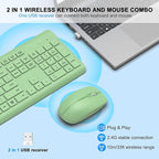 Wireless Keyboard and Mouse Combo, Full-Size Silent Ergonomic Keyboard and - Image 2