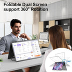 Dual Portable Monitor, 18.5" 1080P FHD IPS Folding Stacked Triple Laptop Screen - Image 5