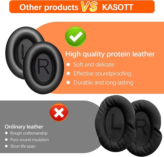 Replacement Ear Pads for Bose QC45/35/25/15/QC2/Ae2/Ae2W/Sound Link/Sound True - Image 7