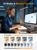 LED Desk Lamps for Home Office, 5 Color+9 Brightness Desk Light, Touch & Remote - Image 2