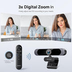 DEPSTECH 4K Webcam, Ultra HD 1/2.55'' Sony Sensor, 3X Digital Zoom, Dual - Image 3