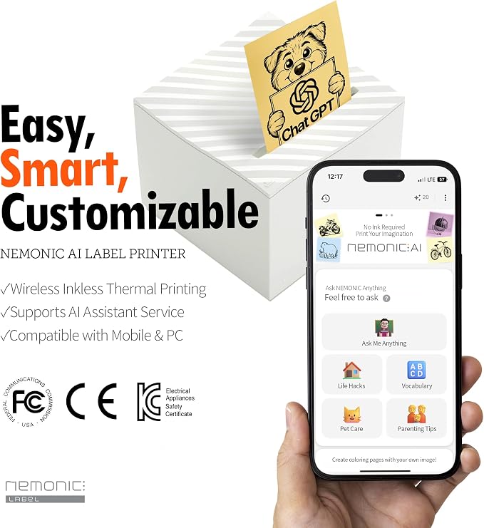 Nemonic AI | Label Printer | Sticky Note | Compatible - Image 2