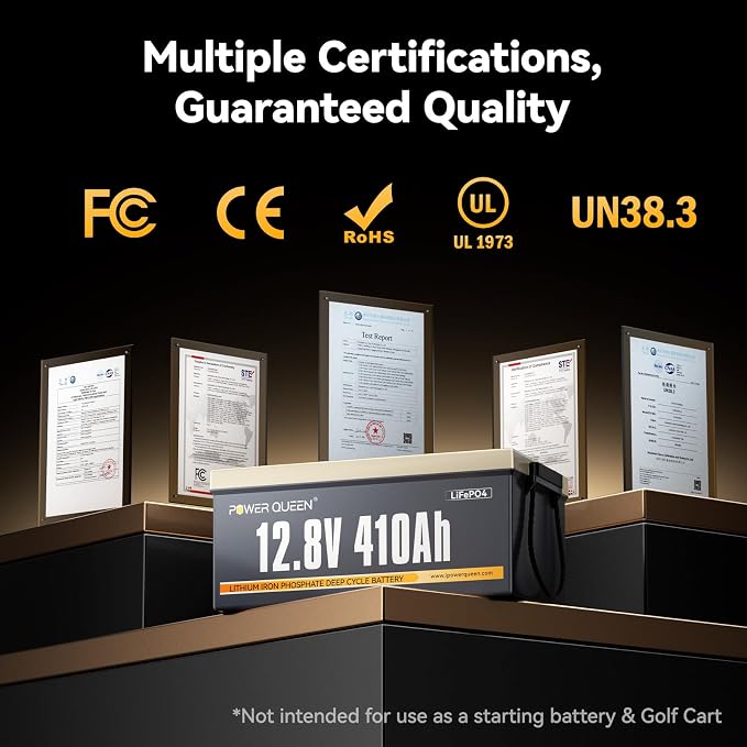 Power Queen 12.8V 410Ah LiFePO4 Battery, 5248Wh Energy Lithium Battery Built in - Image 7