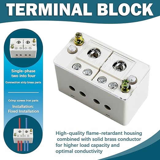 2-in-4-Out Self-Lifting Junction Box | Tool-Free Quick Connect Terminal Block - Image 2