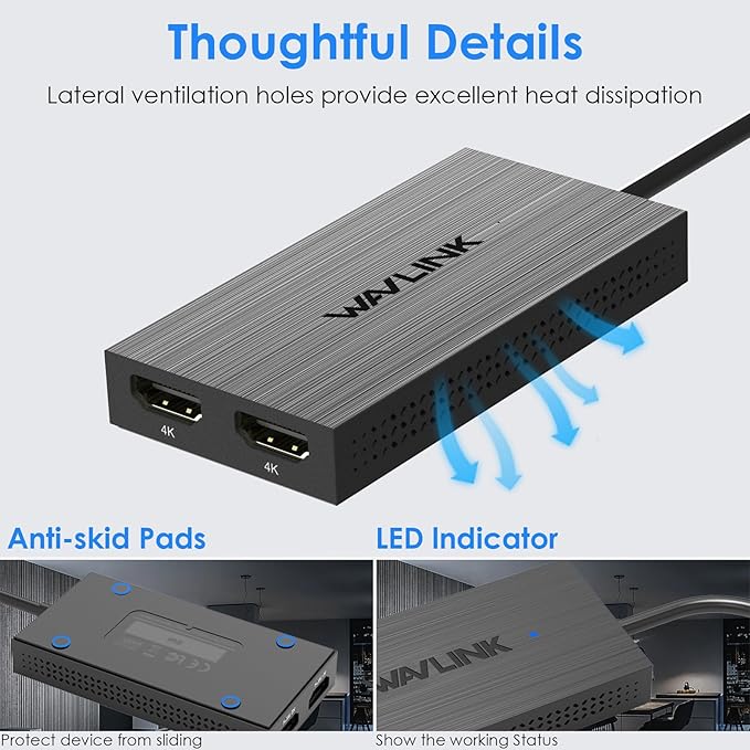 WAVLINK USB-C & USB-A to Dual HDMI Adapter 4K@60Hz - Image 5