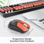 Wireless Keyboard and Mouse Combo, 104 Round Keys Cute Colorful Keyboard and - Image 4
