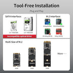 Unitek M.2 NVME SATA SSD Enclosure-2 in 1 Tool-Free Portable 10Gbps NVMe PCI-E - Image 5