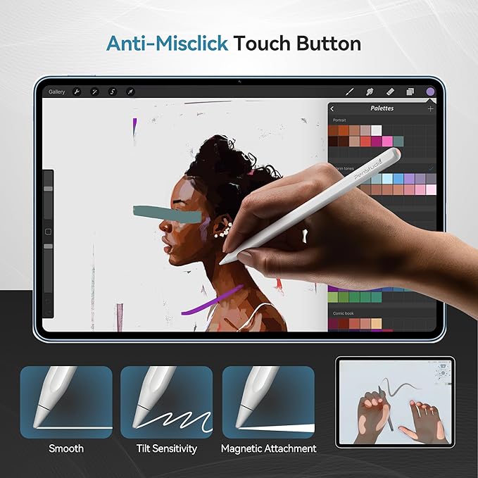 PS1-Pro2 Stylus Pen for Apple iPad 2018-2025｜Anti-Misclick Custom Shortcuts - Image 3