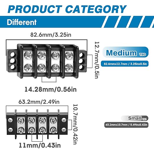 GLOSO Marine Terminal Blocks TBD Double Row Stainless 10-22 AWG Cu, 30A/600V- 1 - Image 5