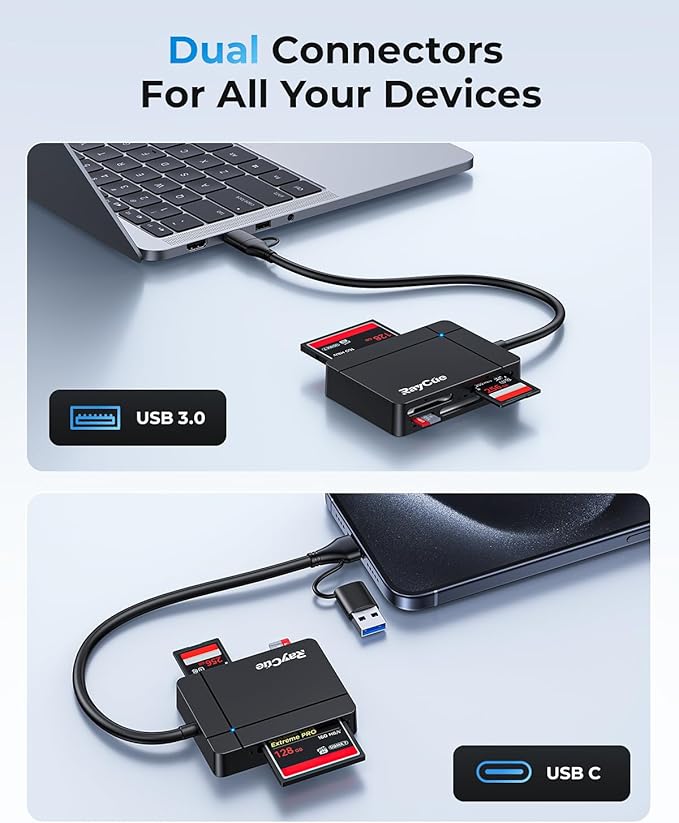 RayCue USB C USB3.0 Multi SD Card Reader, 7 in1 Memory Card Reader - Image 5