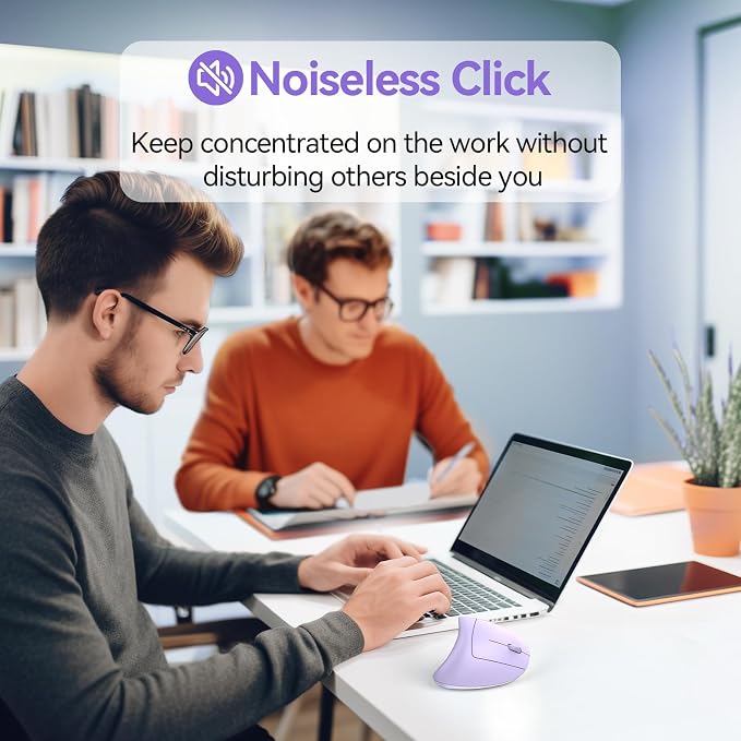 TECKNET Ergonomic Mouse Wireless, Rechargeable Mouse Wireless Silent - Image 5